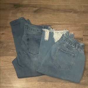 City Chic Women's Skinny Jeans in Blue and City Chic Denim skirt bundle